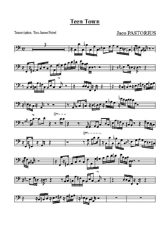 Jaco Pastorious, Teen Town (page ... Jaco Pastorious, Teen Town (page ...